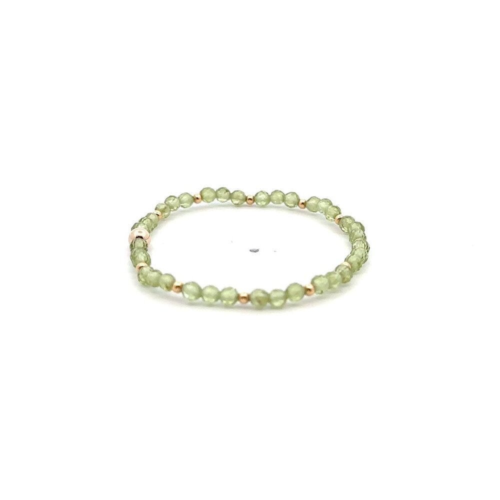 Natural Peridot Gemstones Mini 3mm 18K Yellow Gold Charm Bead August Birthstones - Picture 3 of 5